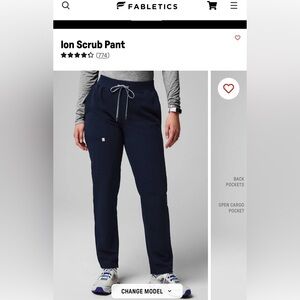 EUC, like new. Fabletics Ion scrub pant, navy blue- SIZE SMALL